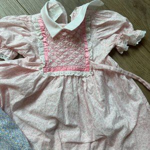 Vintage Polly Flinders 2T Dress - Pink and White Dress